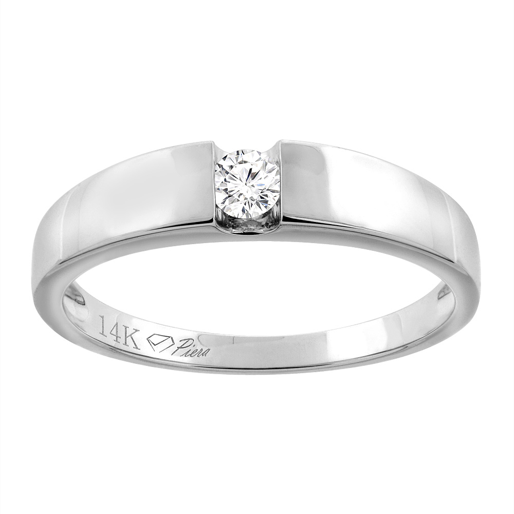 14K White Gold Ladies&#039; Diamond Wedding Band 4 mm 0.11 cttw, sizes 5 - 10