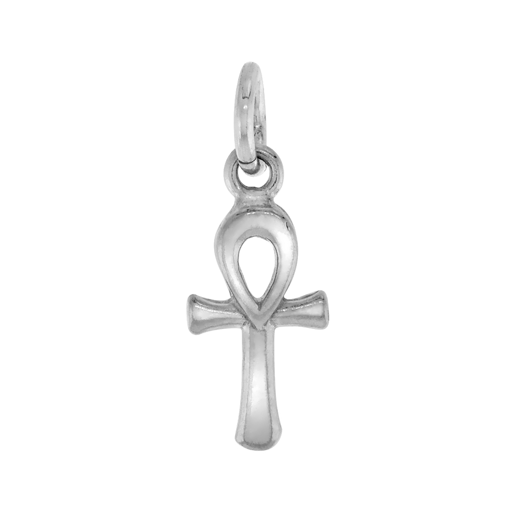 Sterling Silver Small Egyptian Ankh Pendant 1/2 inch NO Chain