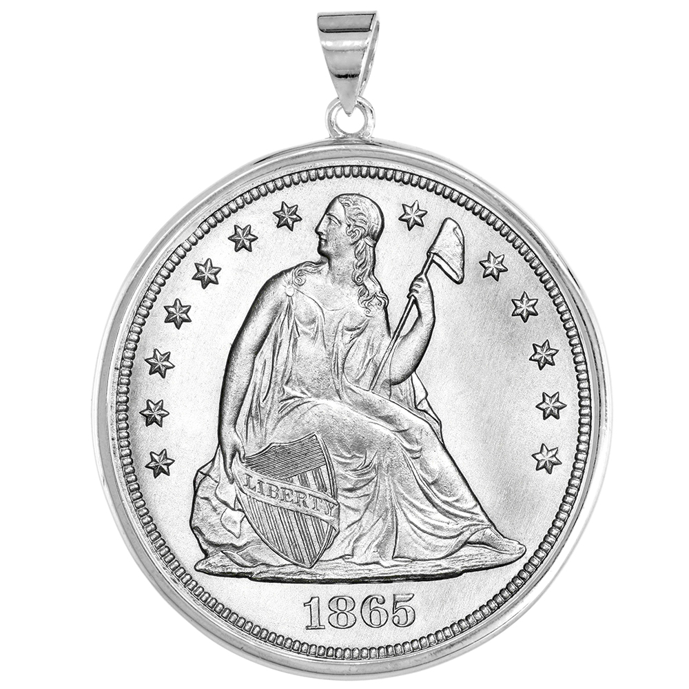 Sterling Silver Dollar Bezel 38 mm Coins Prong Back Round Edge Mexican Olympic One Dollar Coin NOT Included