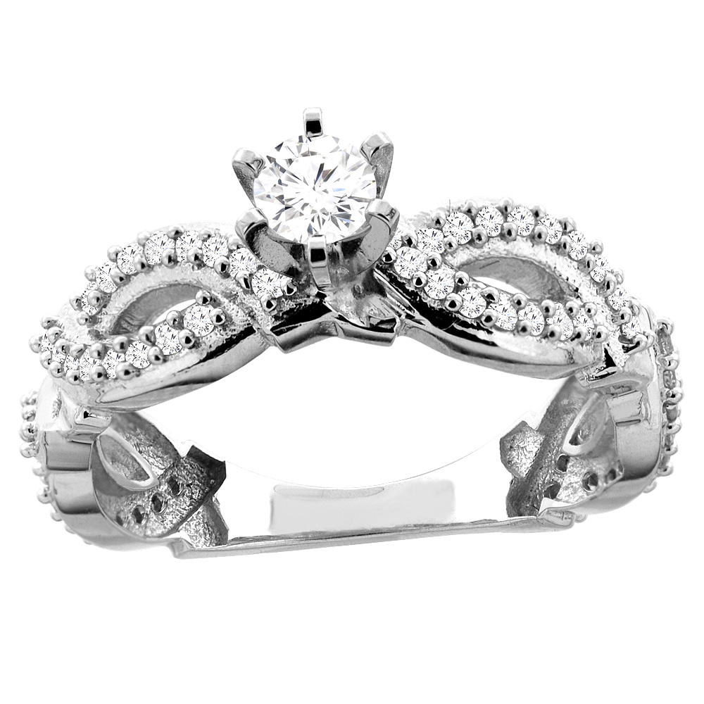 14K Gold 0.55 cttw. Round Diamond Engagement Ring, sizes 5 - 10