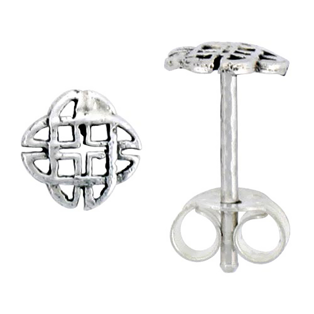 Sterling Silver Dara Celtic Knot Stud Earrings, 1/4 inch