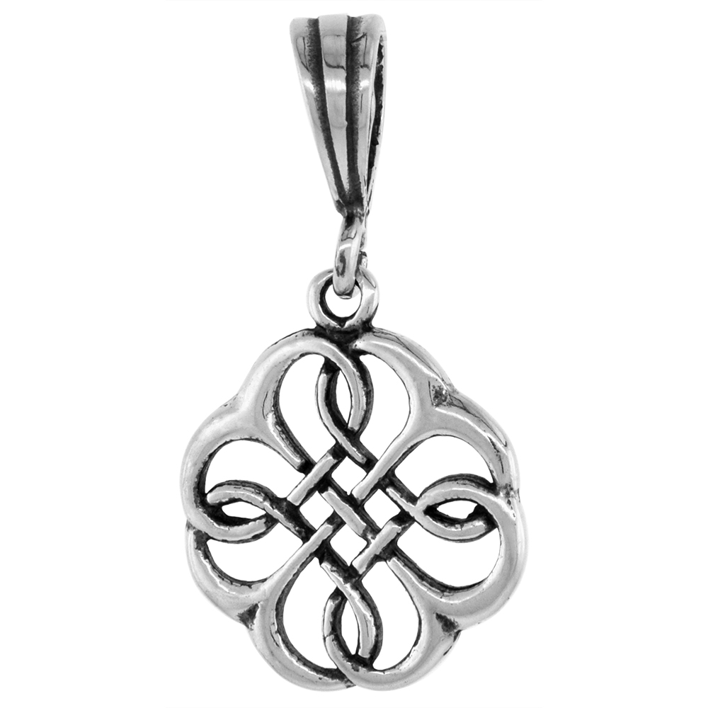 Sterling Silver Celtic Knot Charm, 3/4 inch