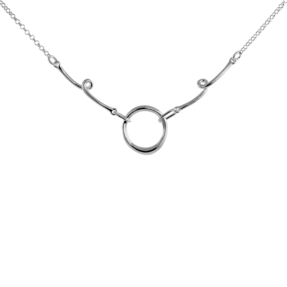 Sterling Silver Circle of Life Necklace, 16 inches