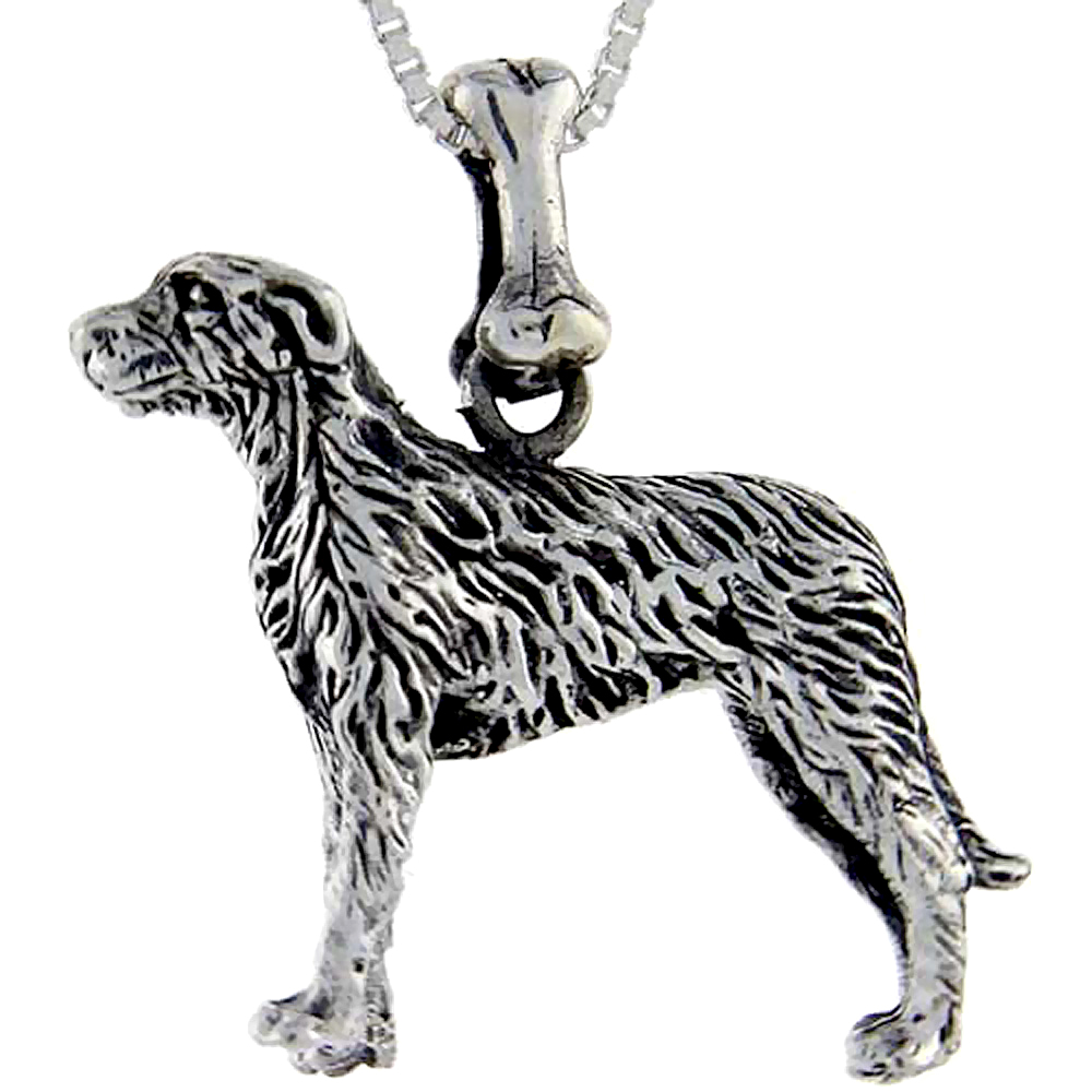 Sterling Silver Irish Wolfhound Dog Pendant �