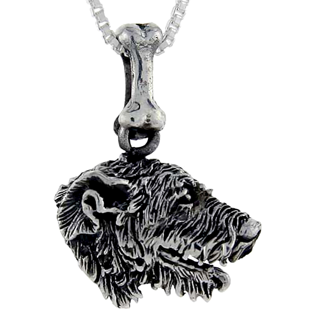 Sterling Silver Irish Wolfhound Dog Pendant �