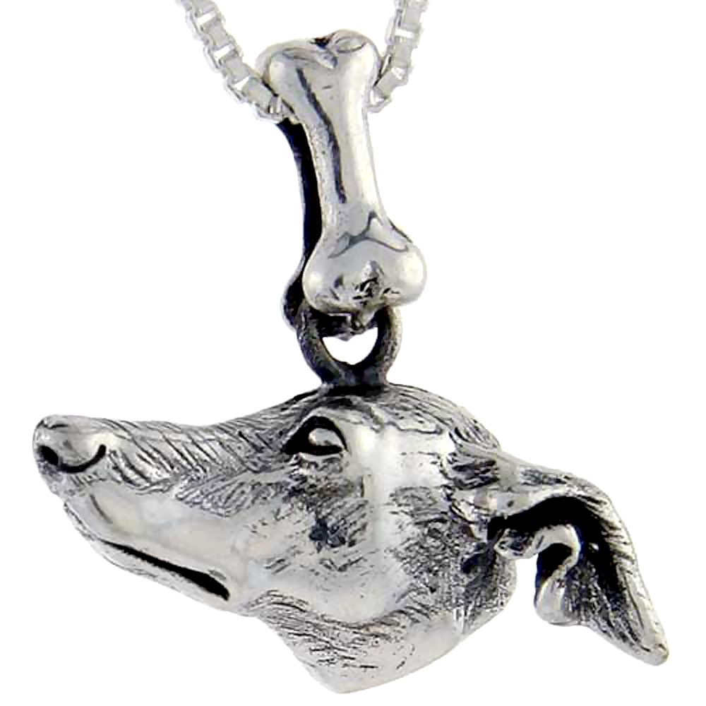 Sterling Silver Italian Greyhound Dog Pendant �