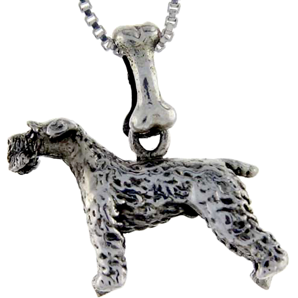 Sterling Silver Kerry Blue Terrier Dog Pendant �