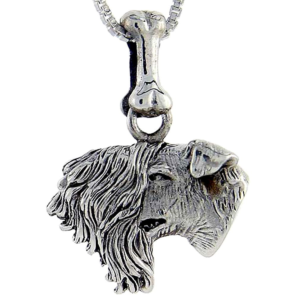 Sterling Silver Kerry Blue Terrier Dog Pendant �