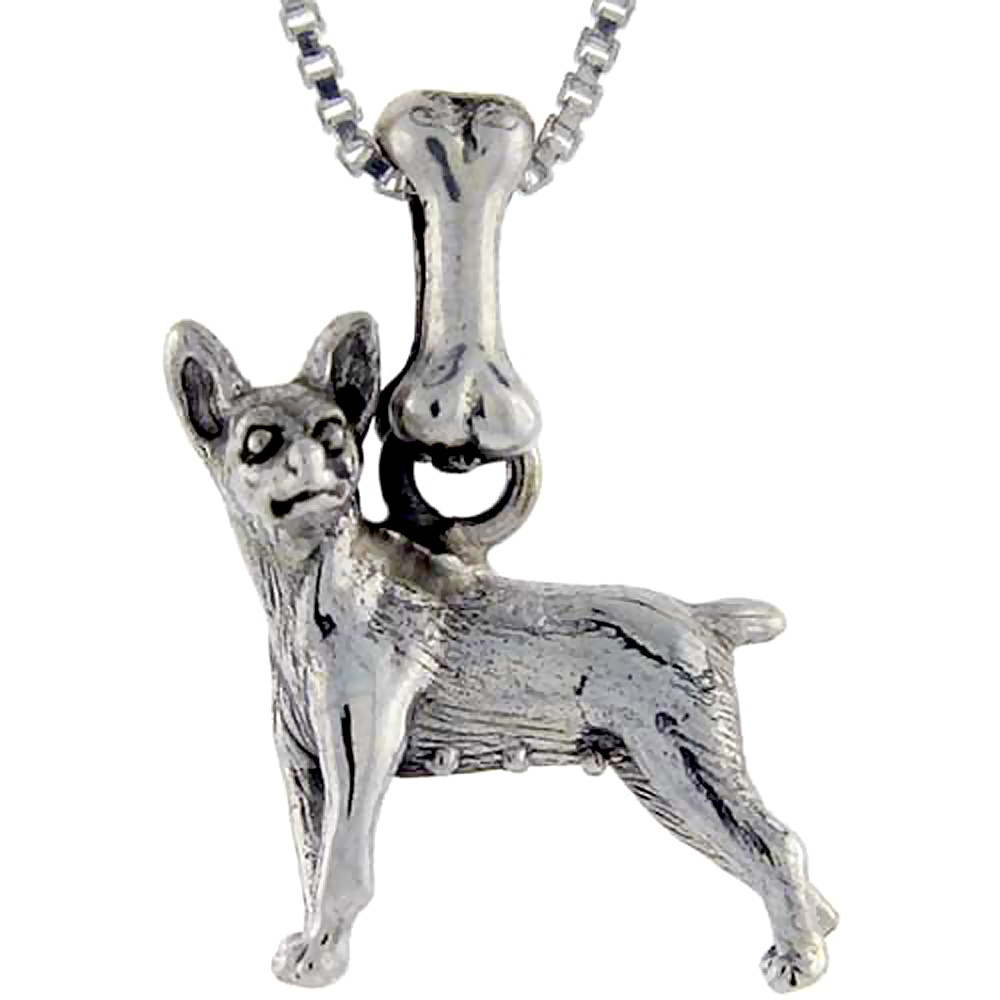 Sterling Silver Miniature Pinscher Dog Pendant �