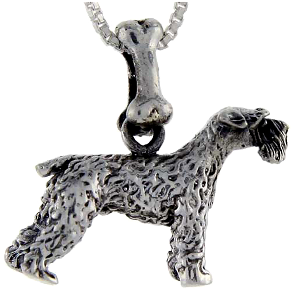 Sterling Silver Schnauzer Dog Pendant �