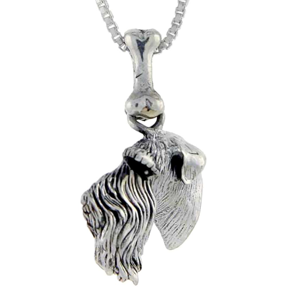 Sterling Silver Schnauzer Dog Pendant �