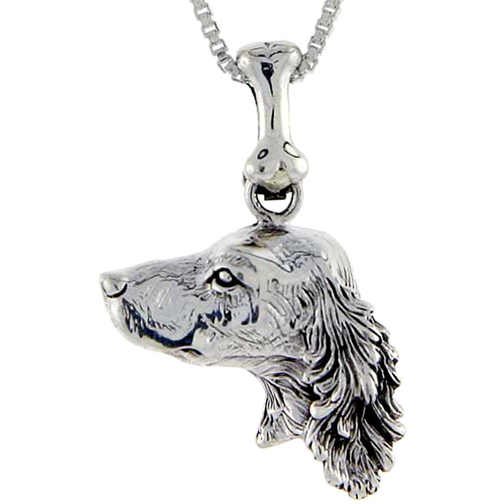 Sterling Silver Setter Dog Pendant �