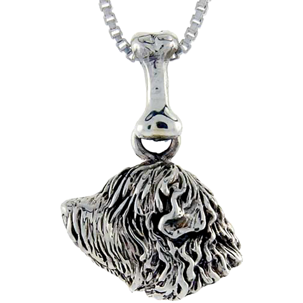 Sterling Silver Soft Coated Weather Terrier Dog Pendant �