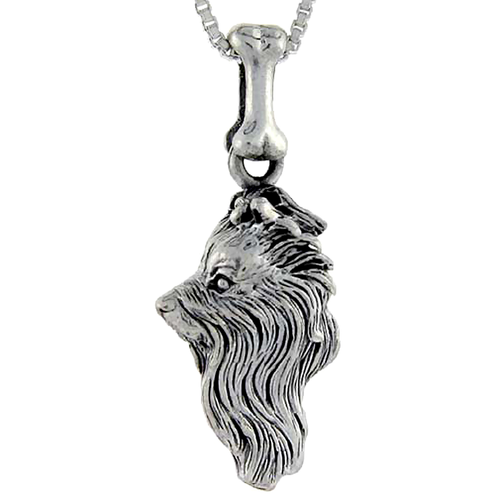 Sterling Silver Yorkshire Terrier Dog Pendant �