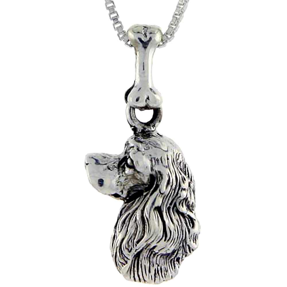 Sterling Silver American Cocker Dog Pendant �