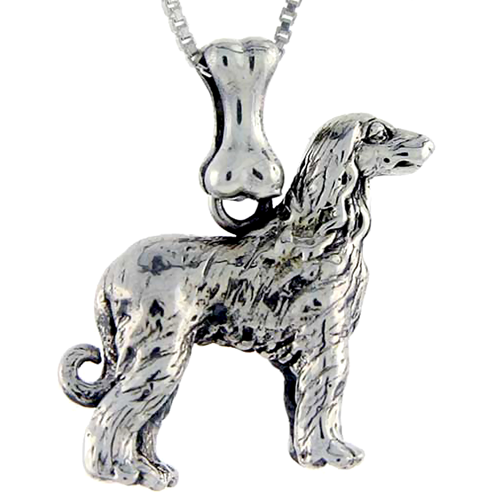 Sterling Silver Afghan Dog Pendant �