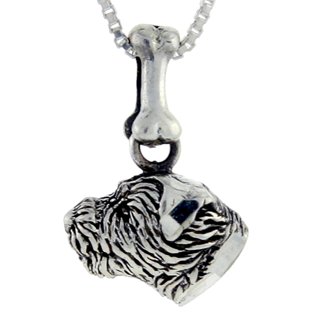 Sterling Silver Border Terrier Dog Pendant �