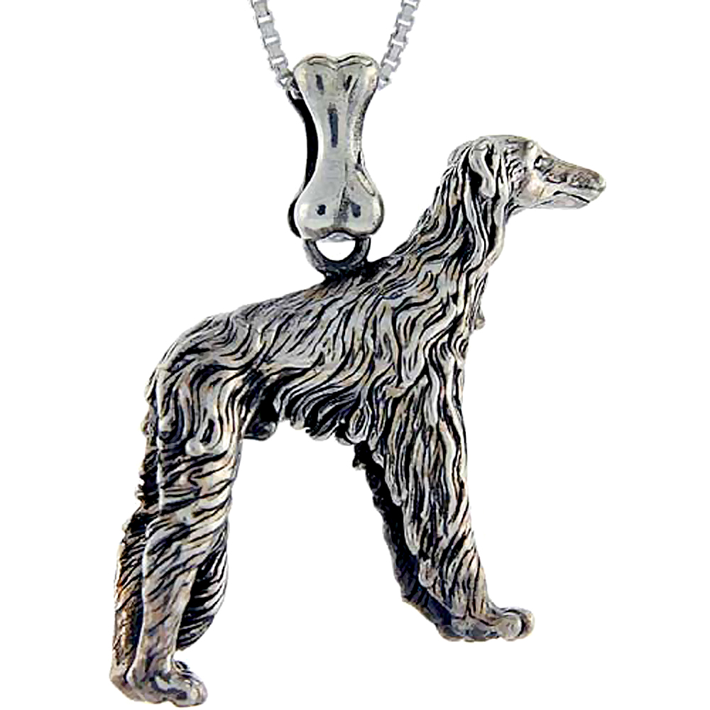 Sterling Silver Borzoi Dog Pendant �