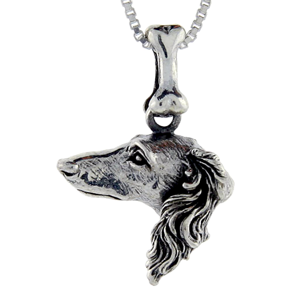 Sterling Silver Borzoi Dog Pendant �