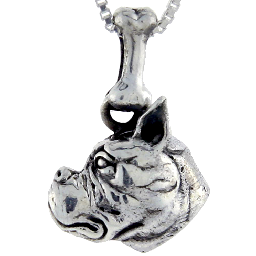 Sterling Silver Boxer Dog Pendant �