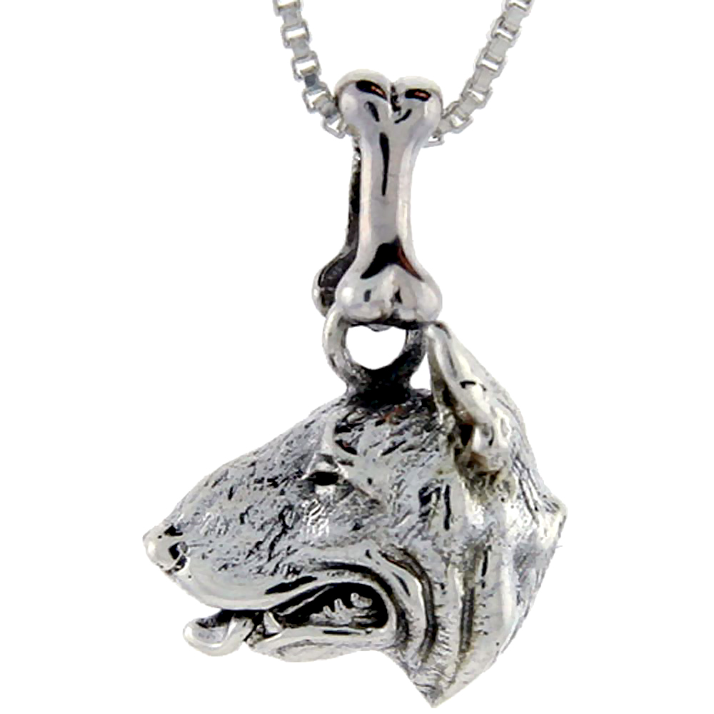 Sterling Silver Bull Terrier Dog Pendant �