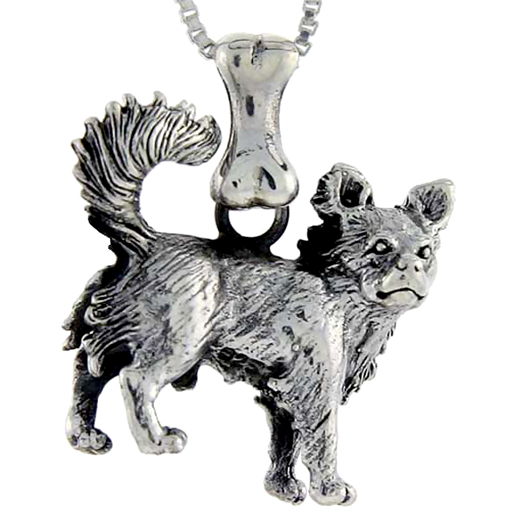 Sterling Silver Chihuahuas Dog Pendant �