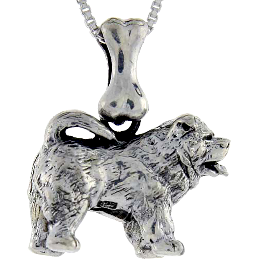 Sterling Silver Chow Chow Dog Pendant �