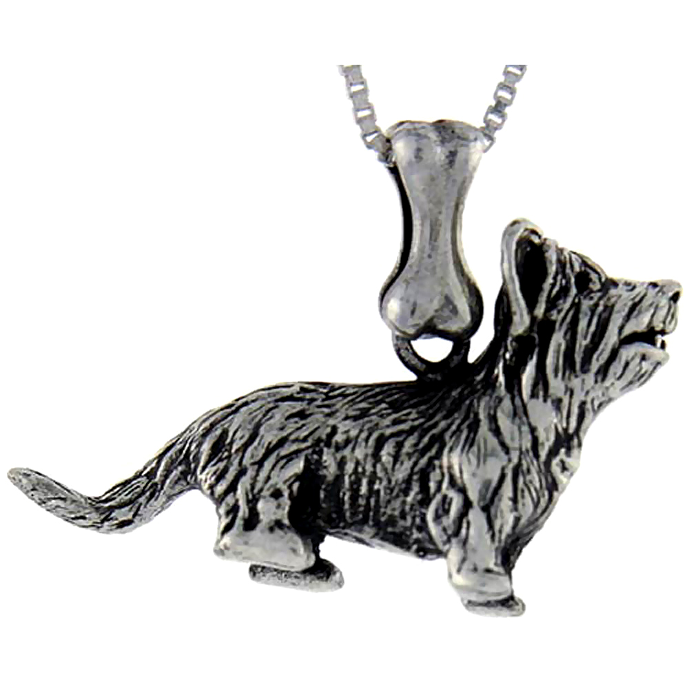 Sterling Silver Dandie Dimmont Terrier Dog Pendant �