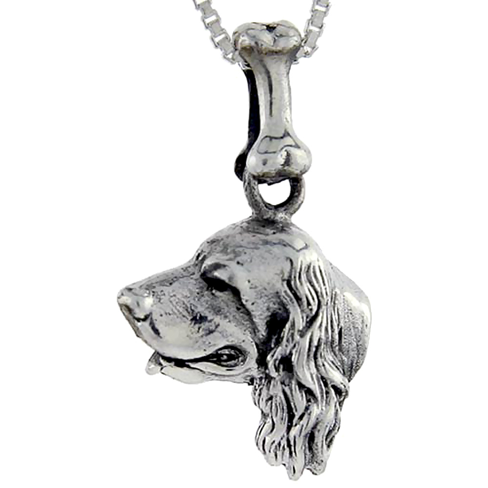 Sterling Silver English Cocker Spaniel Dog Pendant �