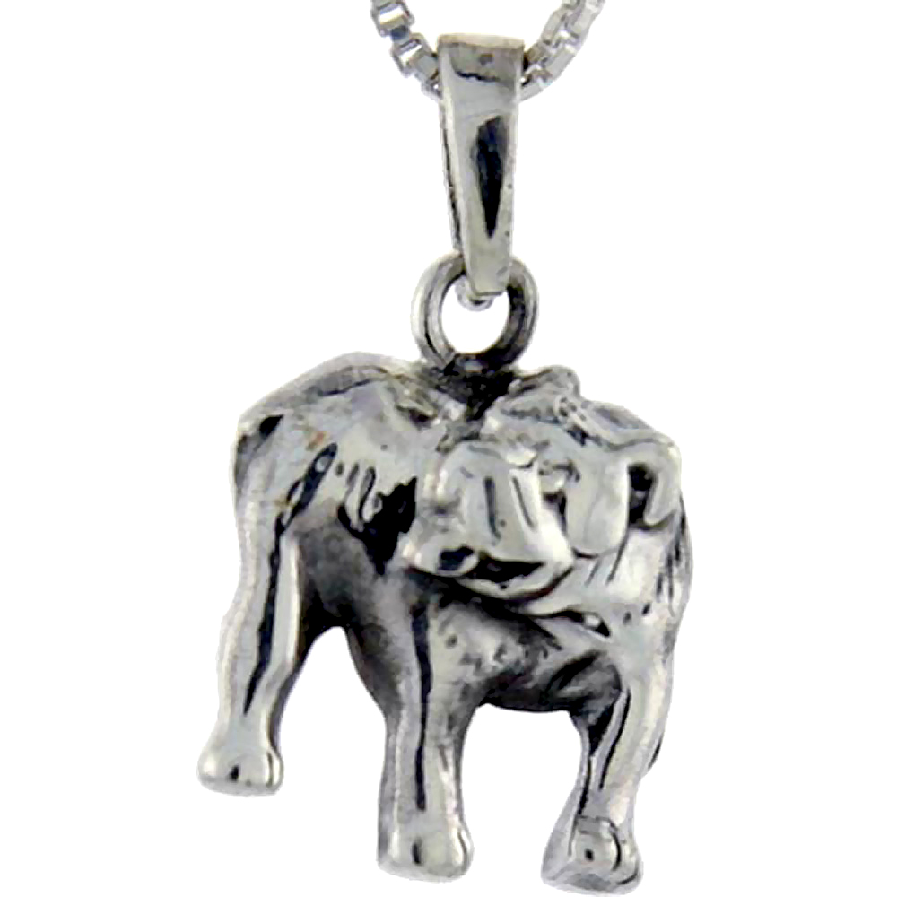 Sterling Silver Bulldog Pendant, 1 inch tall