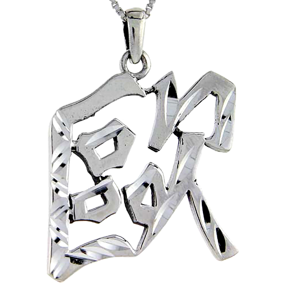 Sterling Silver Chinese Character for AUR Family Name Charm, 1 1/2 inch tall