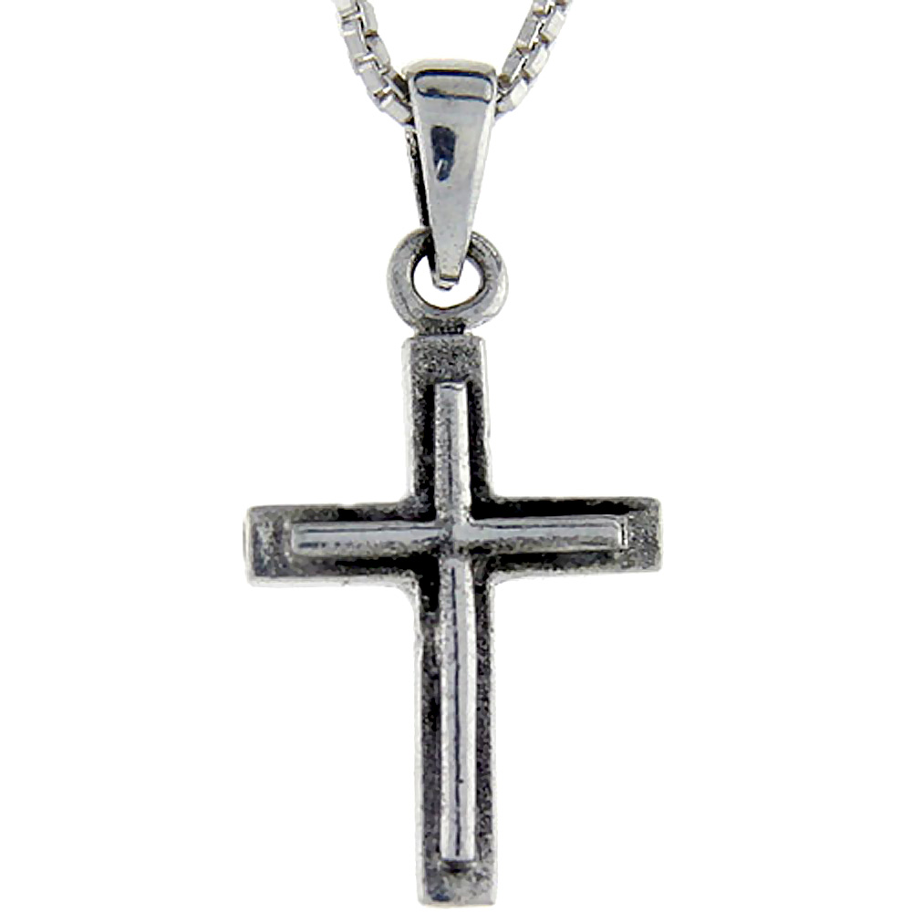 Sterling Silver Cross Pendant, 1 inch tall