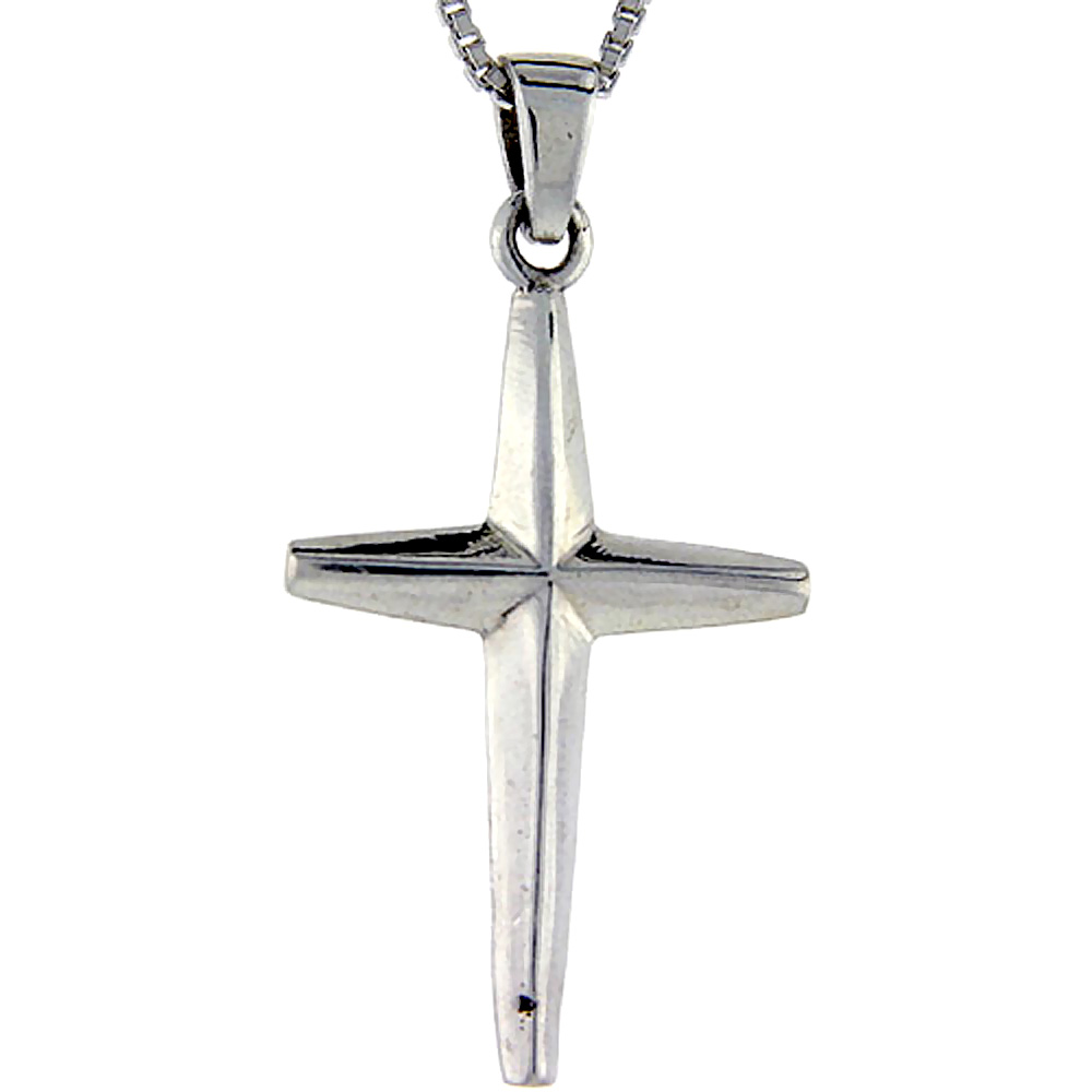 Sterling Silver Gyronny Cross Pendant, 1 3/8 inch tall