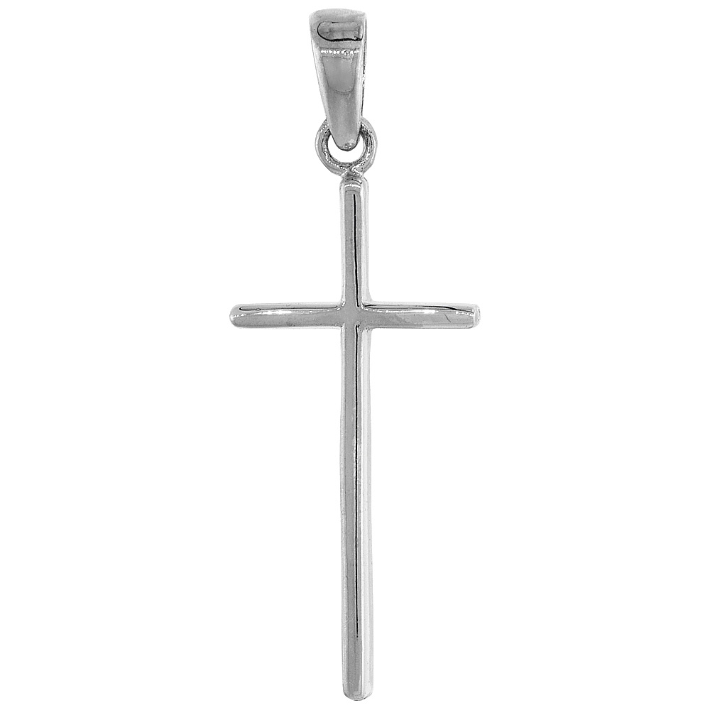 Sterling Silver Cross Pendant, 1 1/2 inch tall