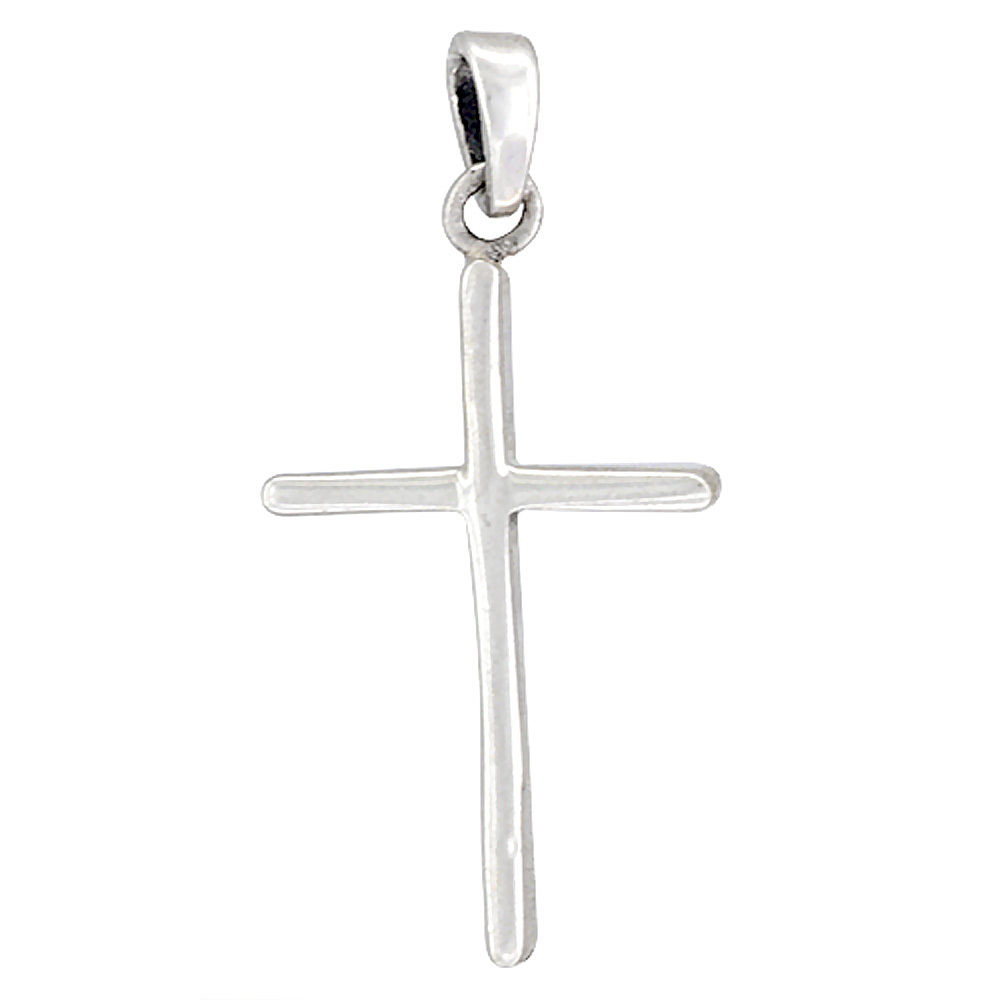 Sterling Silver Cross Pendant, 1 1/4 inch tall