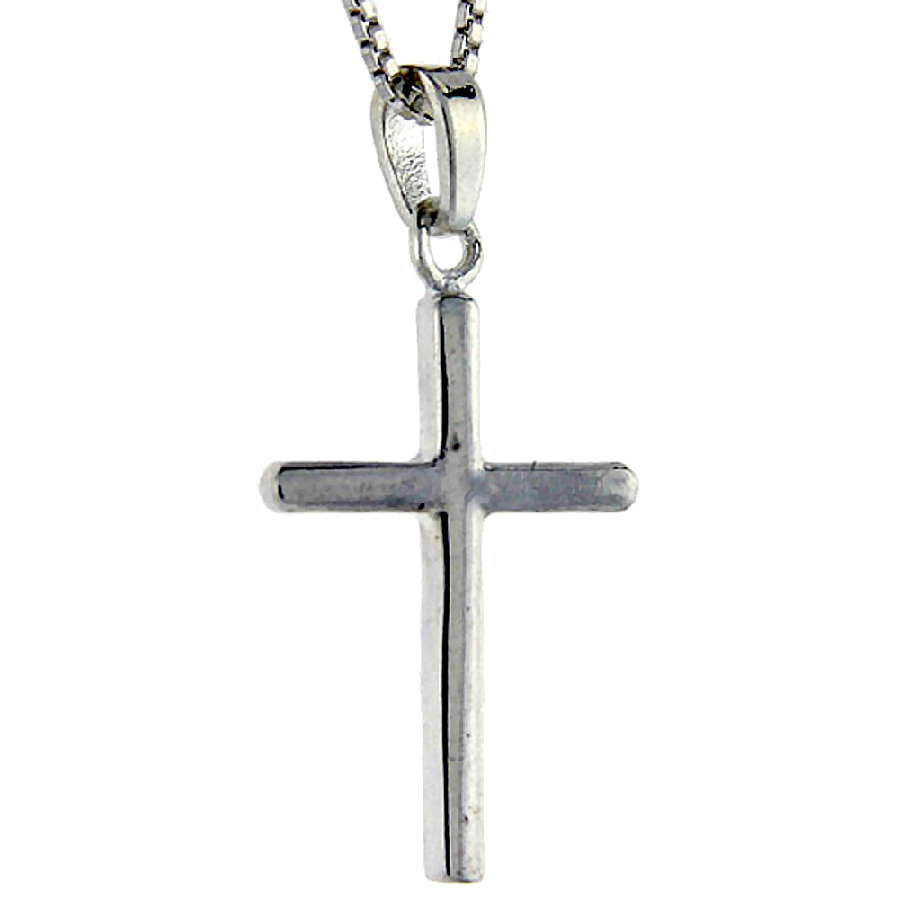 Sterling Silver Cross Pendant, 1 inch tall