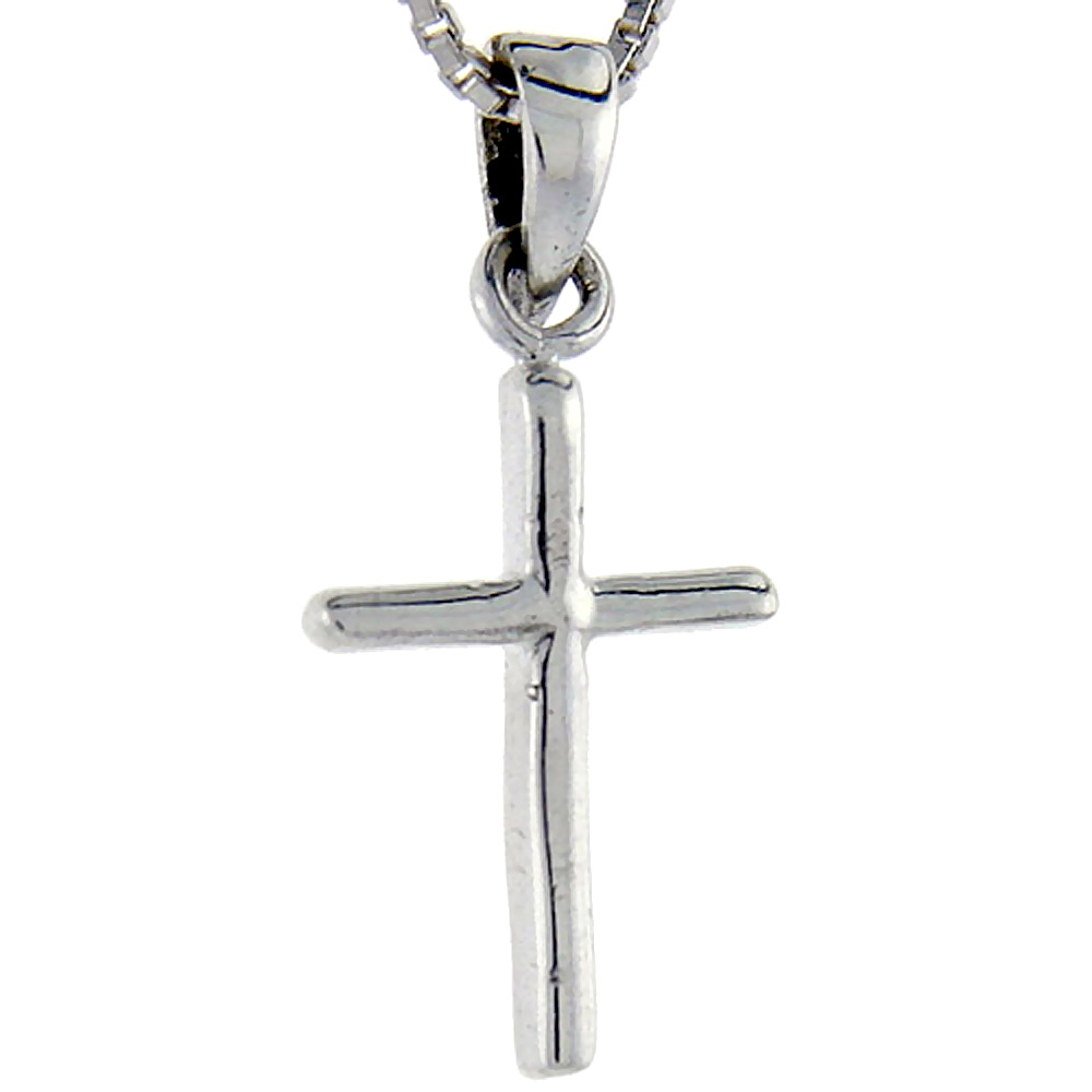 Sterling Silver Cross Pendant, 1 inch tall