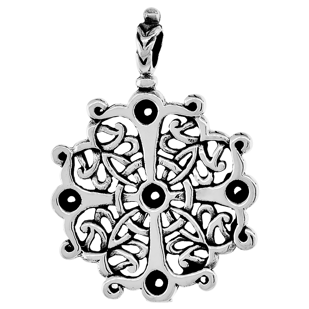 Sterling Silver Cross Pendant, 1 inch X 1 3/8 inch