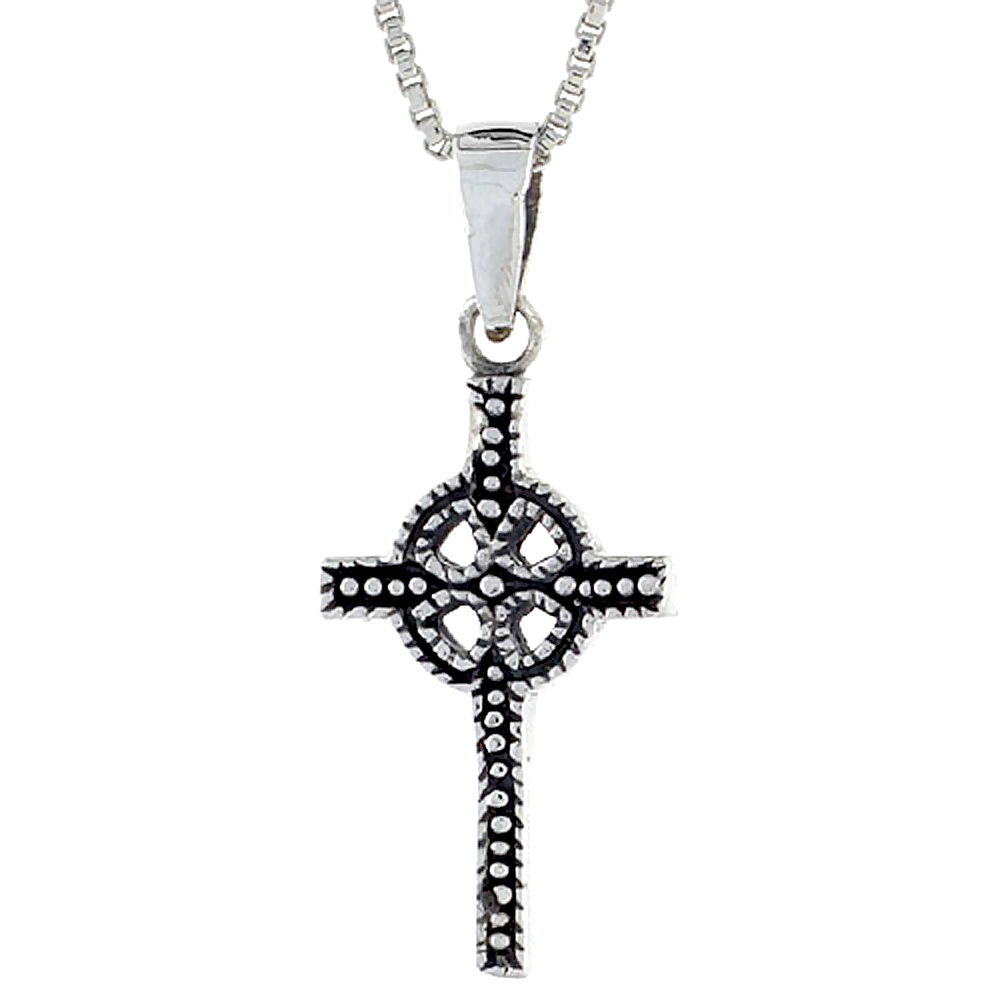 Sterling Silver Celtic Cross Pendant, 3/4 inch