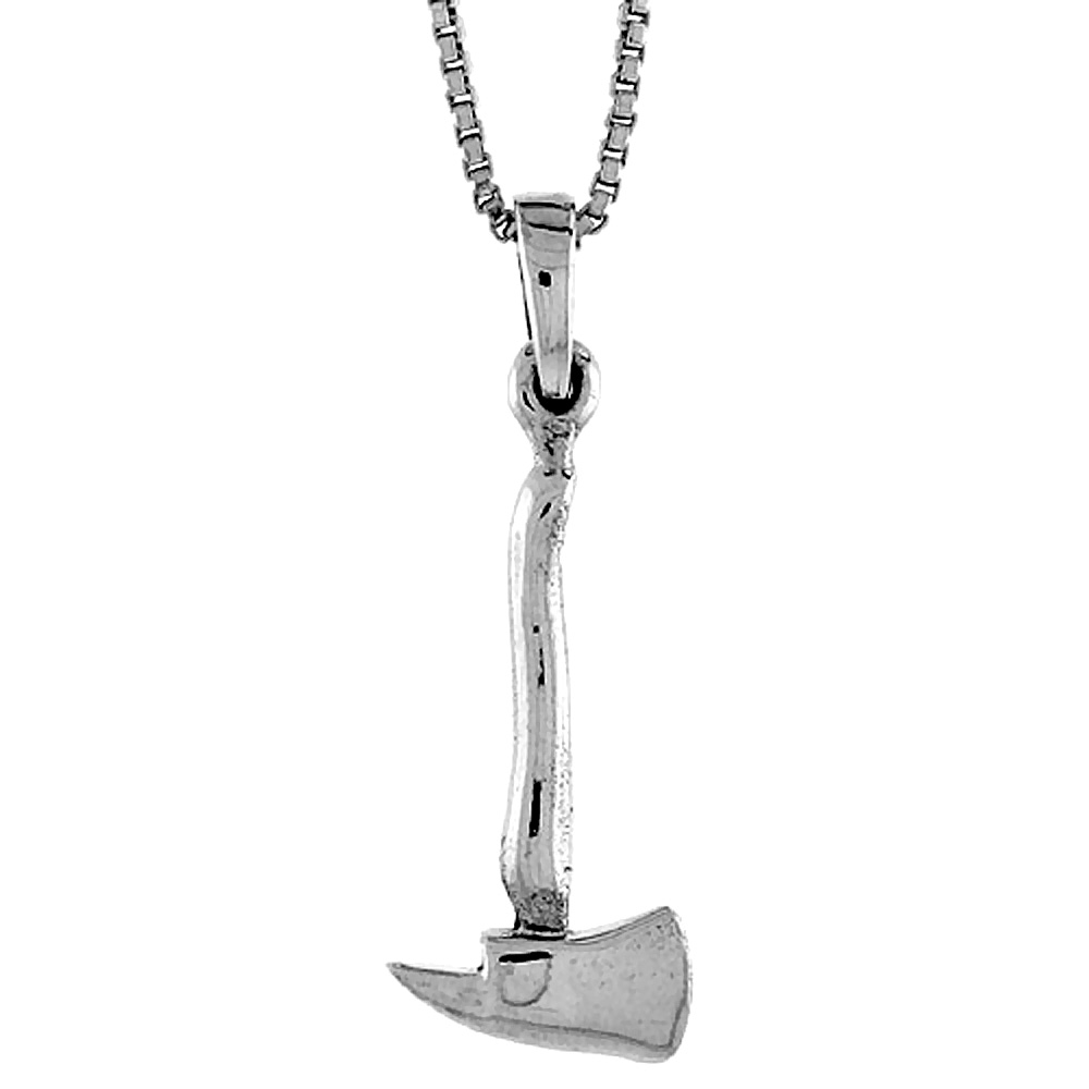 Sterling Silver Axe Pendant, 3/4 inch