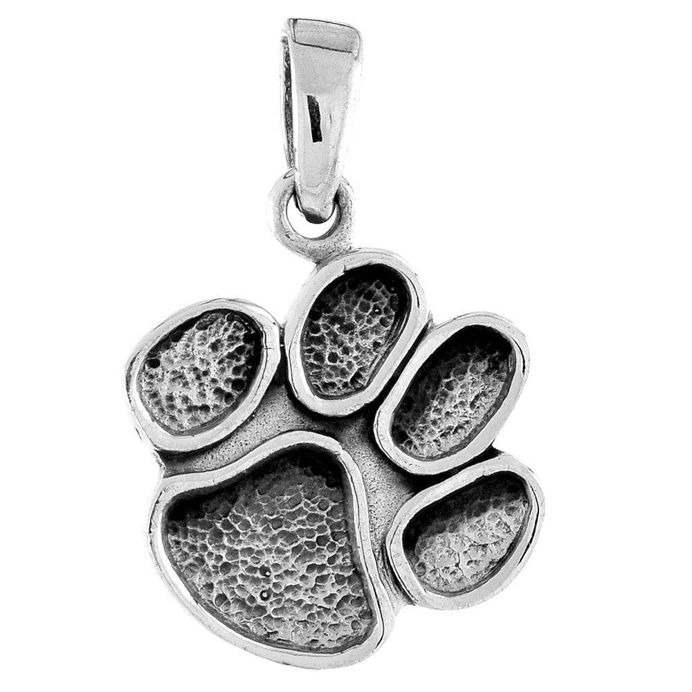 Sterling Silver Cougar Paw Pendant, 3/4 inch tall