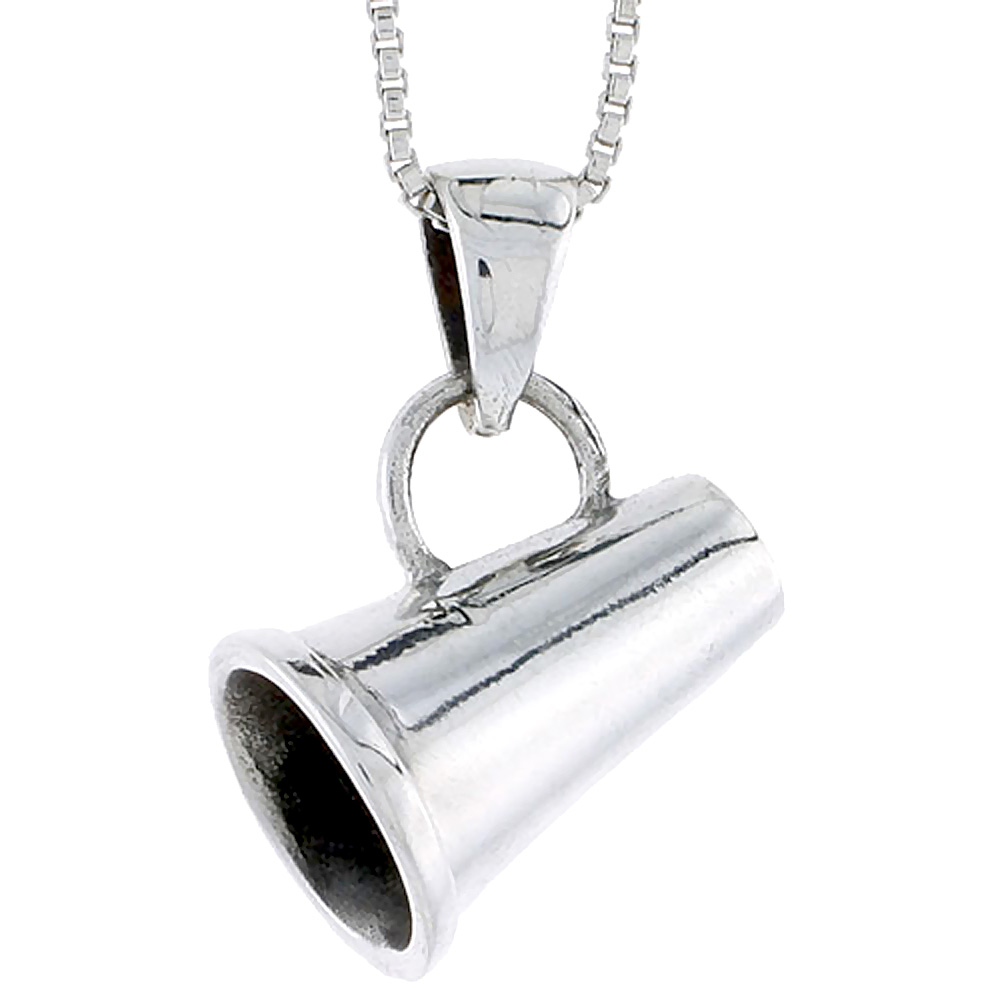 Sterling Silver Megaphone Pendant, 3/4 inch tall