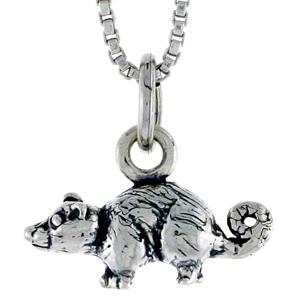 Sterling Silver Mouse Charm, 1/2 inch wide