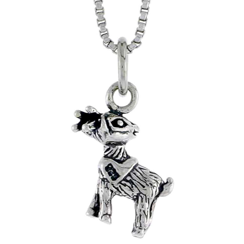 Sterling Silver Fawn (Young Deer) Charm, 1/2 inch tall