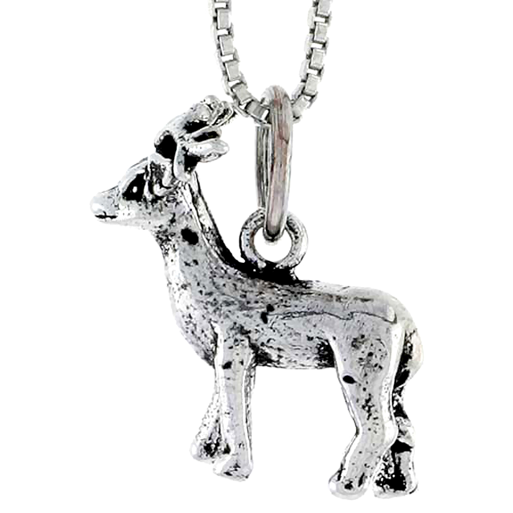 Sterling Silver Deer Charm, 5/8" tall