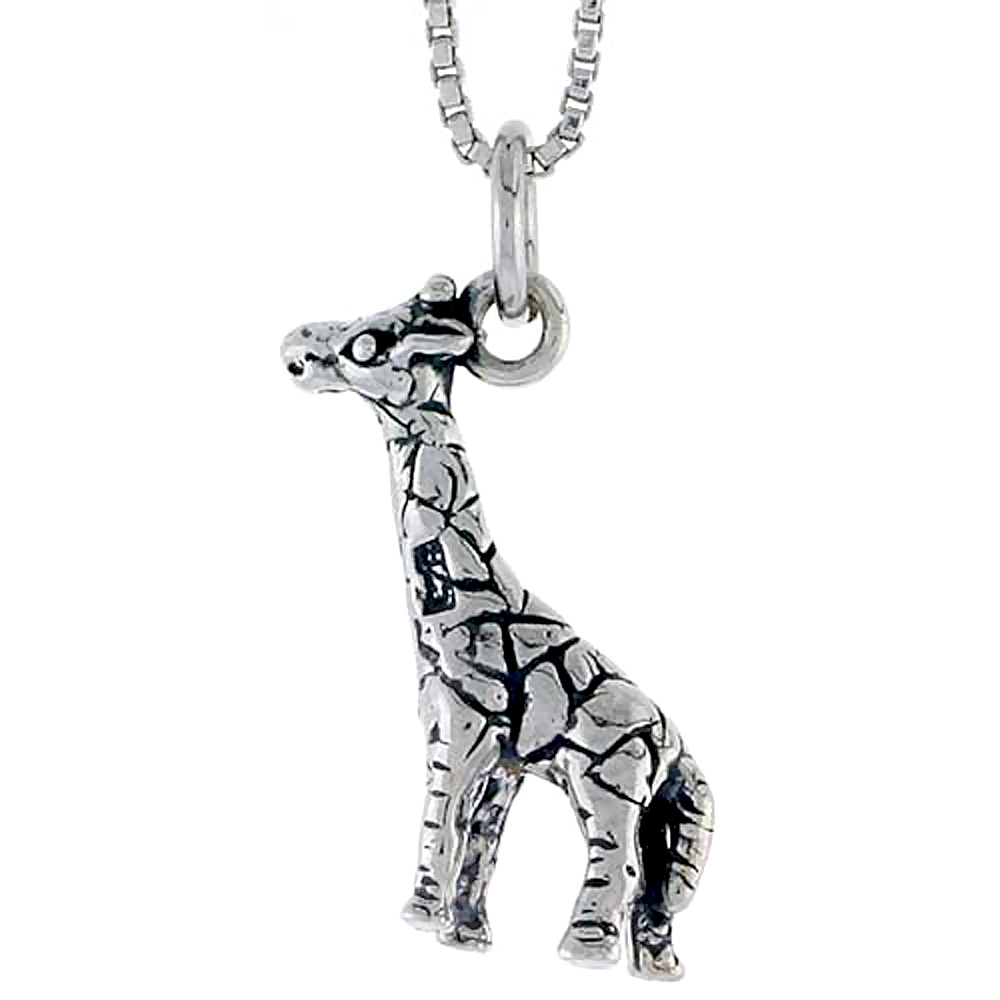 Sterling Silver Giraffe Charm, 3/4 inch tall