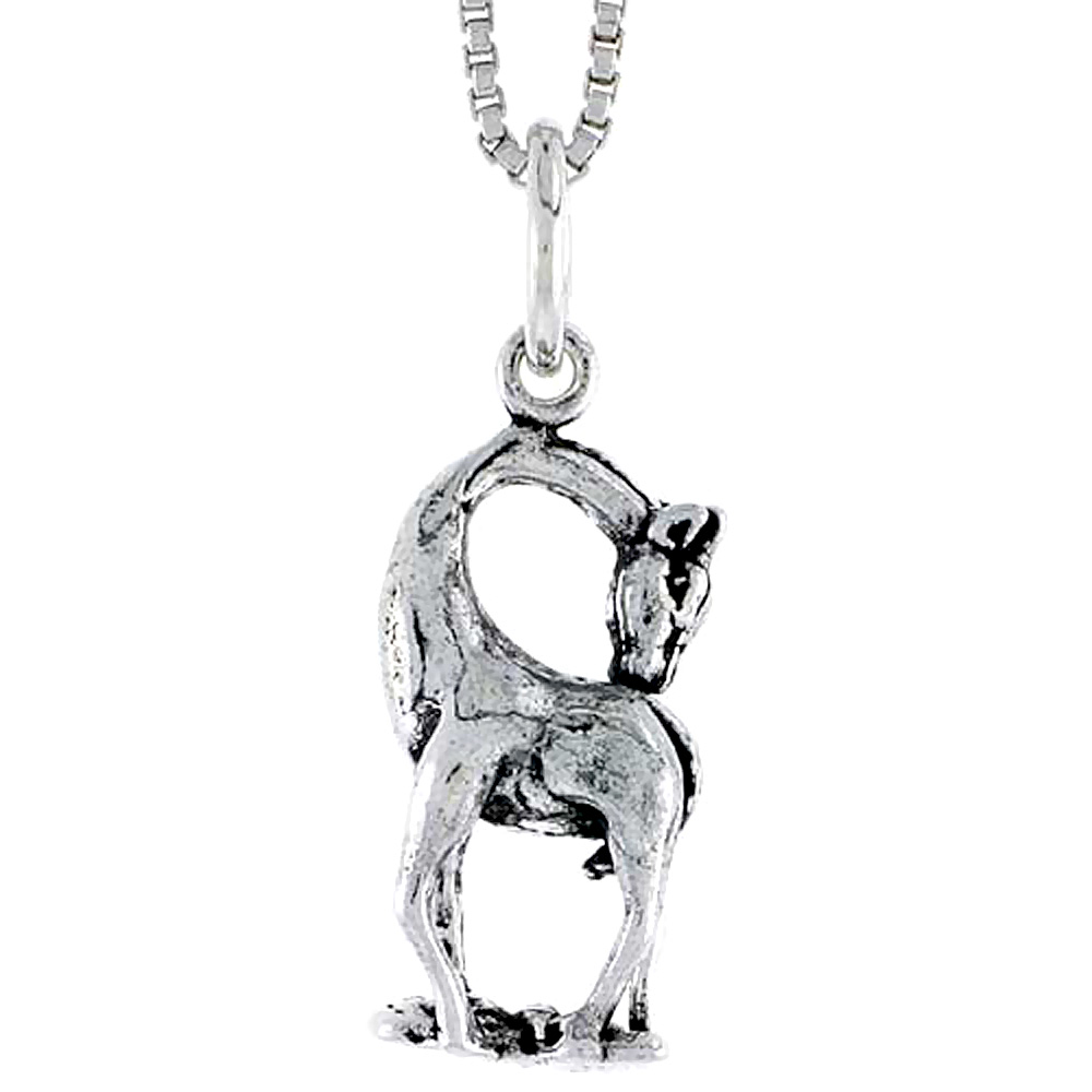 Sterling Silver Giraffe Charm, 3/4 inch tall