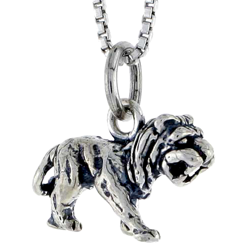 Sterling Silver Lion Charm, 5/8 inch wide