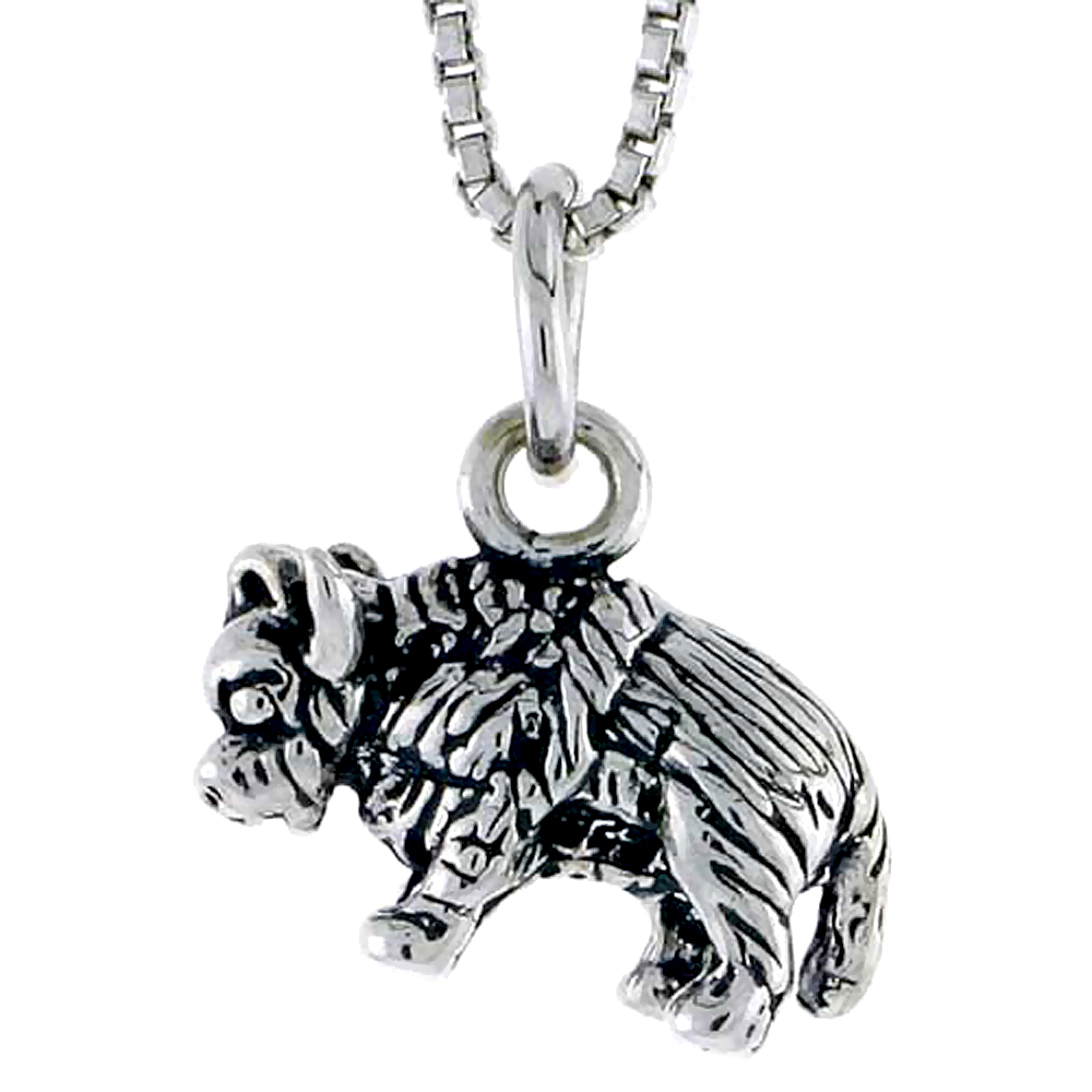 Sterling Silver Buffalo Charm, 1/2 inch tall