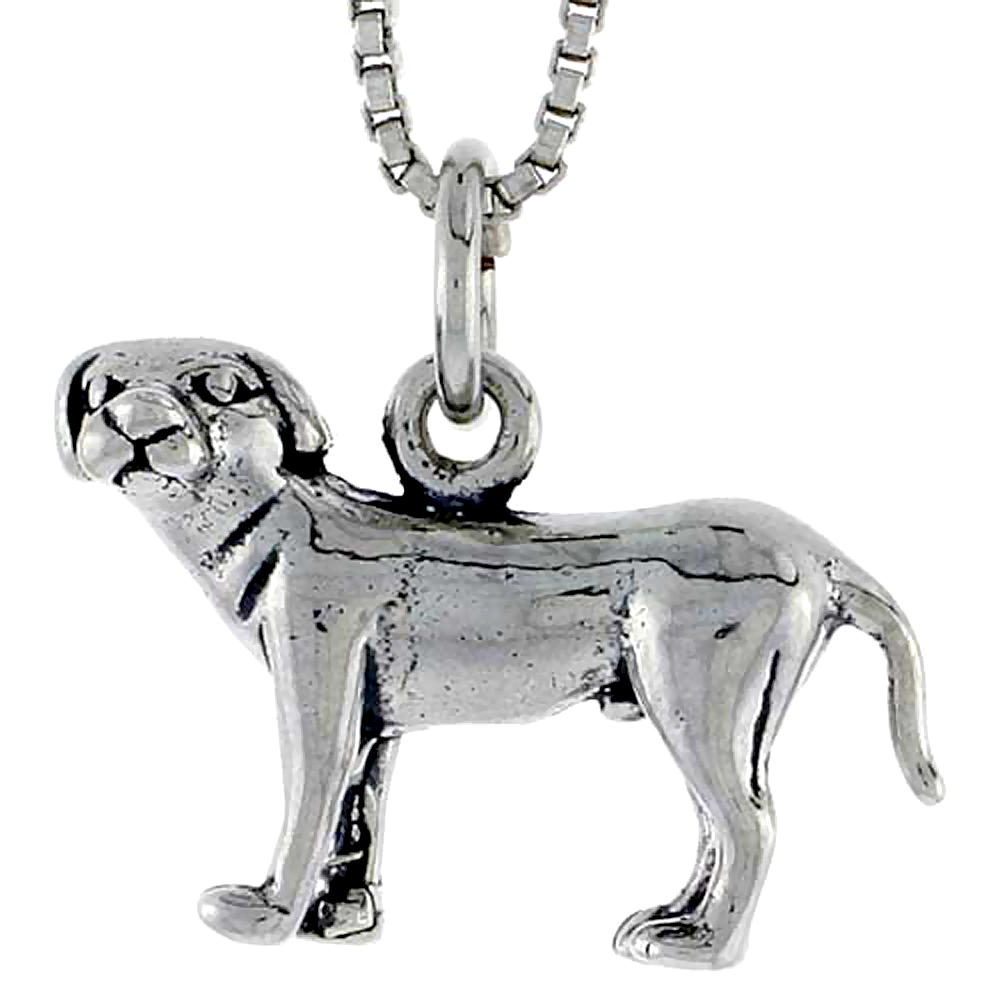 Sterling Silver Anatolian Shepherd Dog Charm, 3/4 inch wide